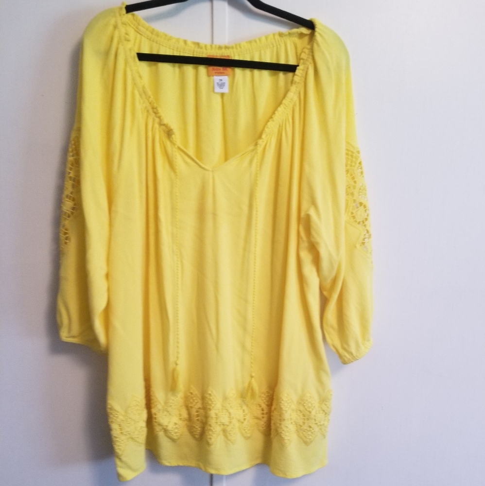 Ruby Rd Tunic, sunny yellow, 2X